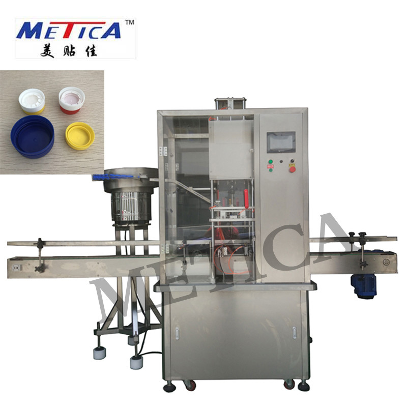 Engine Oil Bottle Linear Automatic Screw Capping Machine Pressing And Screw Cap