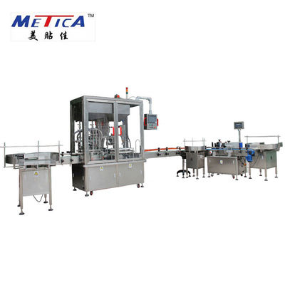 خط تولید بطری شربت METICA دستگاه پرکن و درپوش بطری حیوان خانگی
